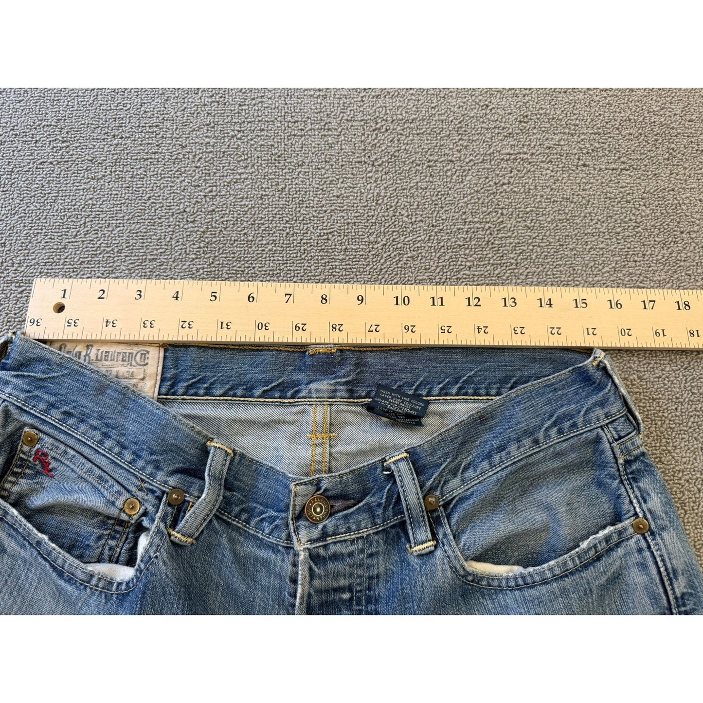 Polo Ralph Lauren Vintage Men's Jeans W33 L34 Straight Leg Blue Denim Authentic