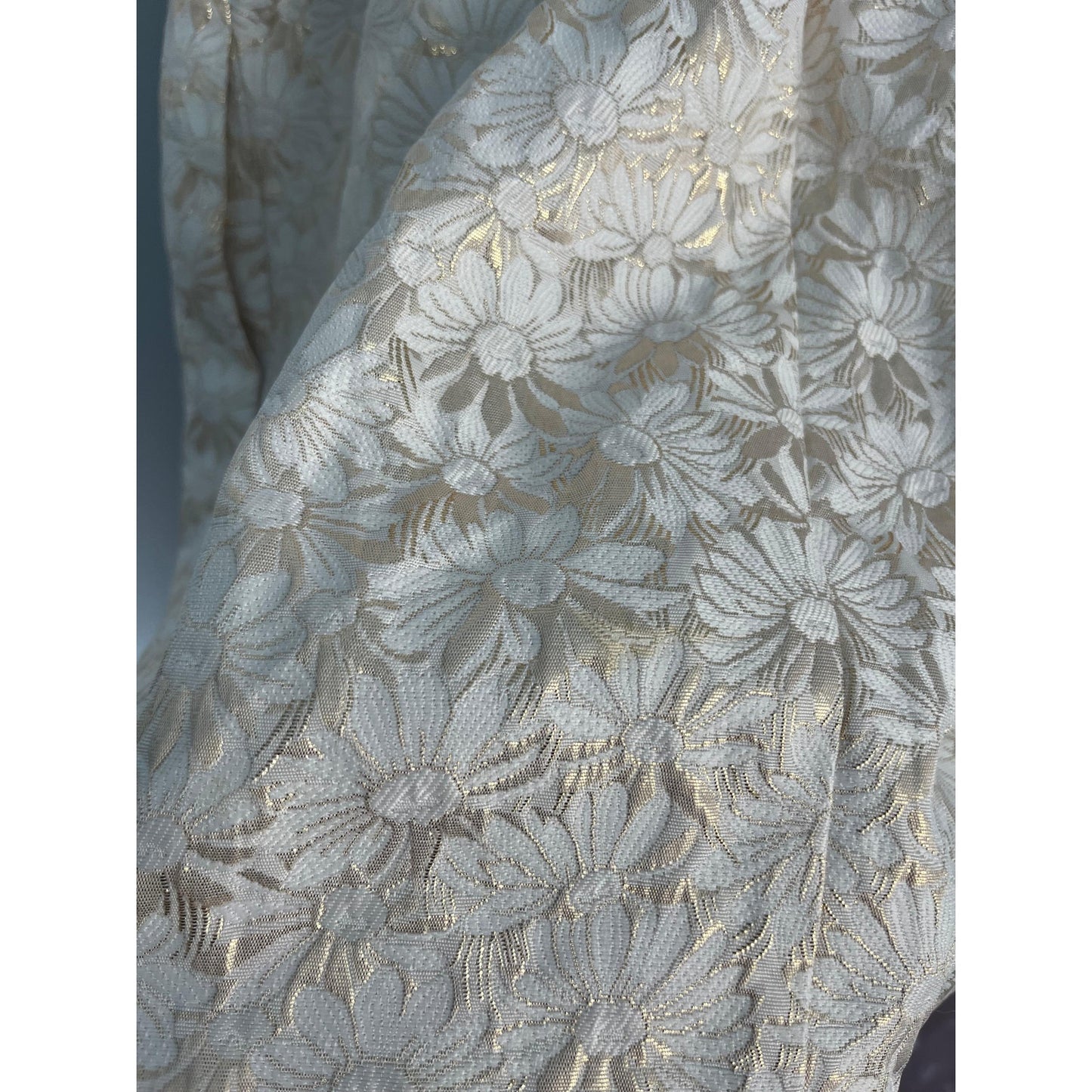 Betsy & Adam Strapless Mini Dress Women 12 Floral Brocade Bow Cream Gold