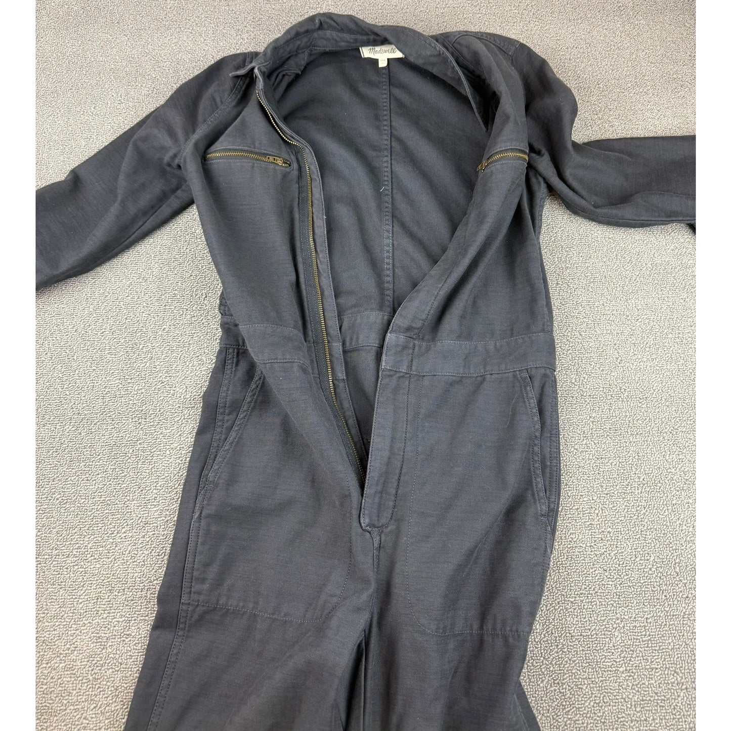 Madewell Women XXS Washed Black Utility Jumpsuit Coveralls Cotton Workwear