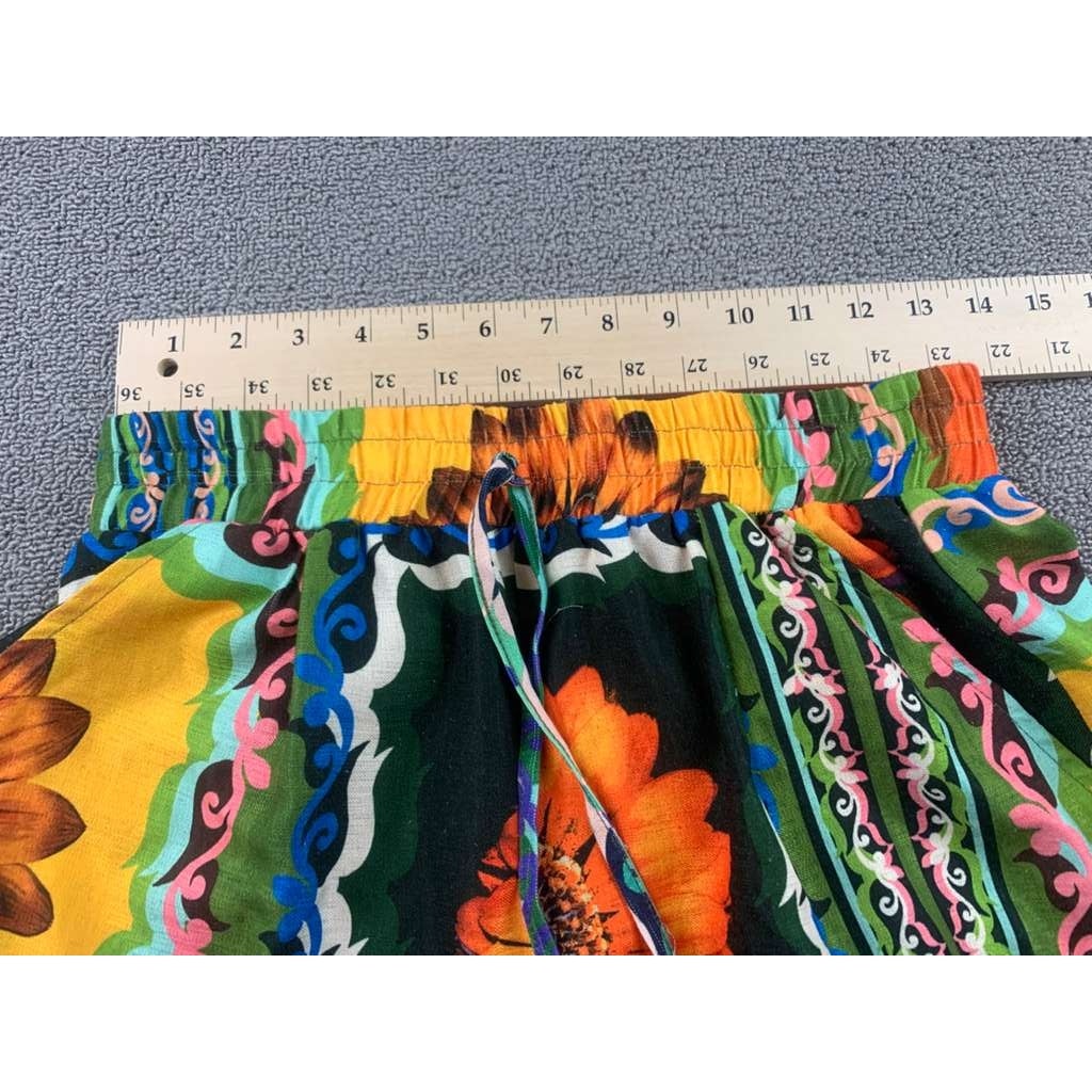 Jeff Gallano Paris Womens 2 Shorts Floral Print Elastic Waist Drawstring Hippie