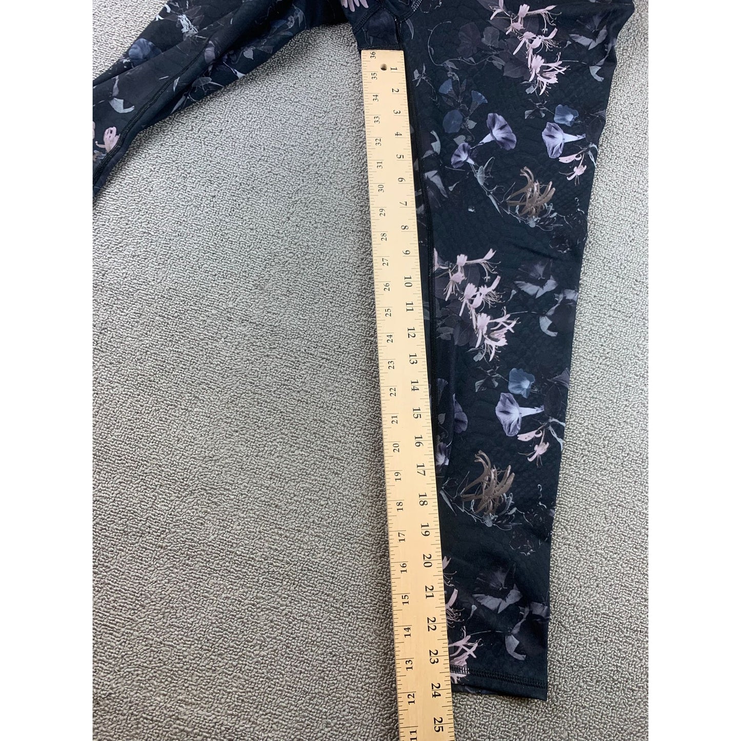 RBX Leggings Women L High Rise Floral Print Black Stretch Athleisure Vietnam