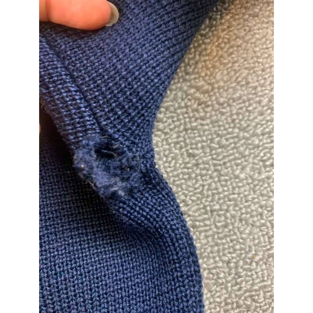 Demetre Wool Sweater Women S Navy Stripe Sleeve Vintage Ski Pullover