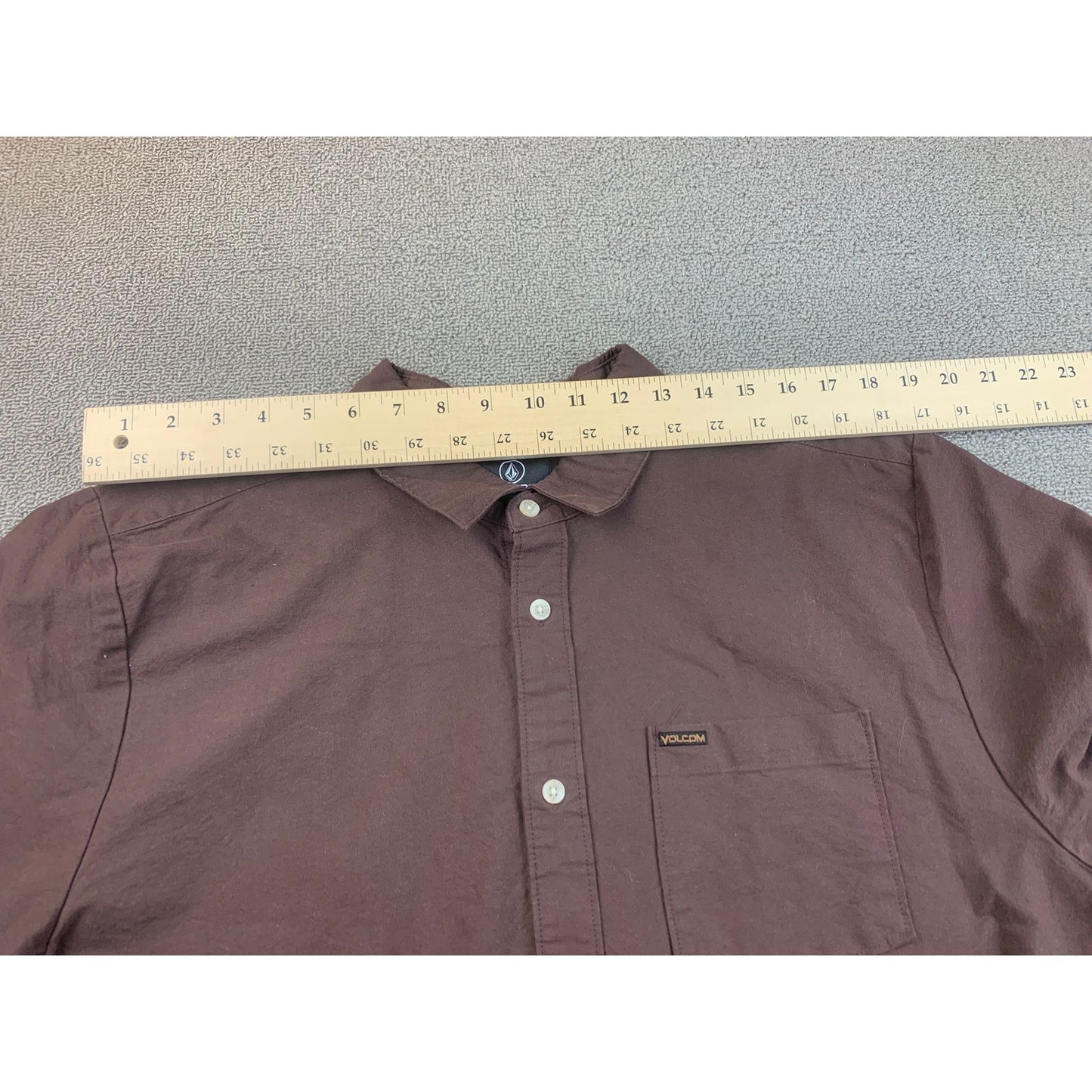 Volcom Men's XL Brown Classic Fit Long Sleeve Button Up Shirt Top