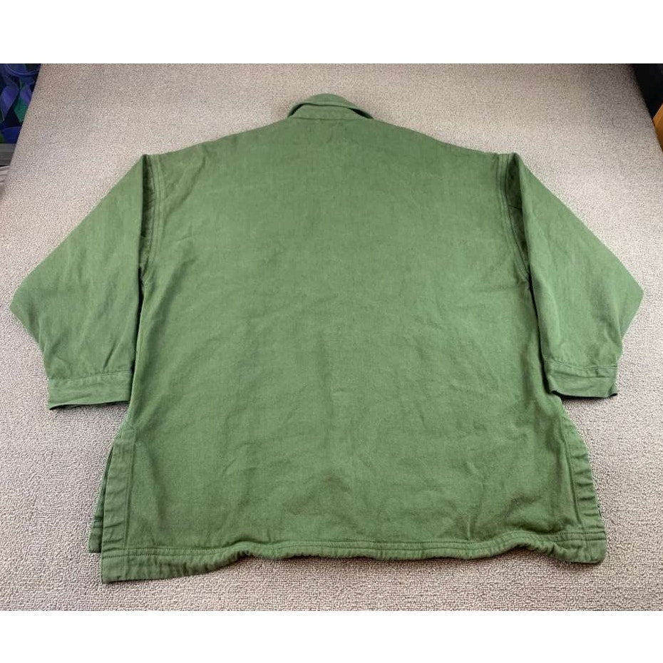 We The Free Women S Green Utility Chore Jacket Button Front Pockets 100% Cotton