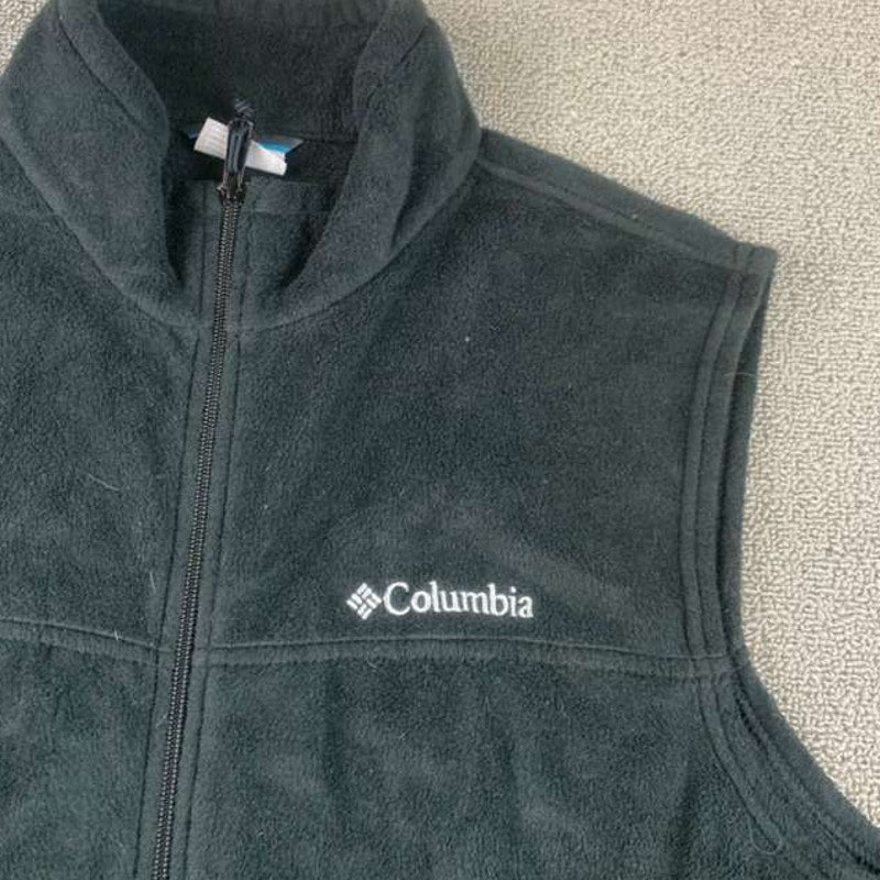 Columbia Sportswear Men's Large Black Full-Zip Fleece Vest for Outdoor Work Hike