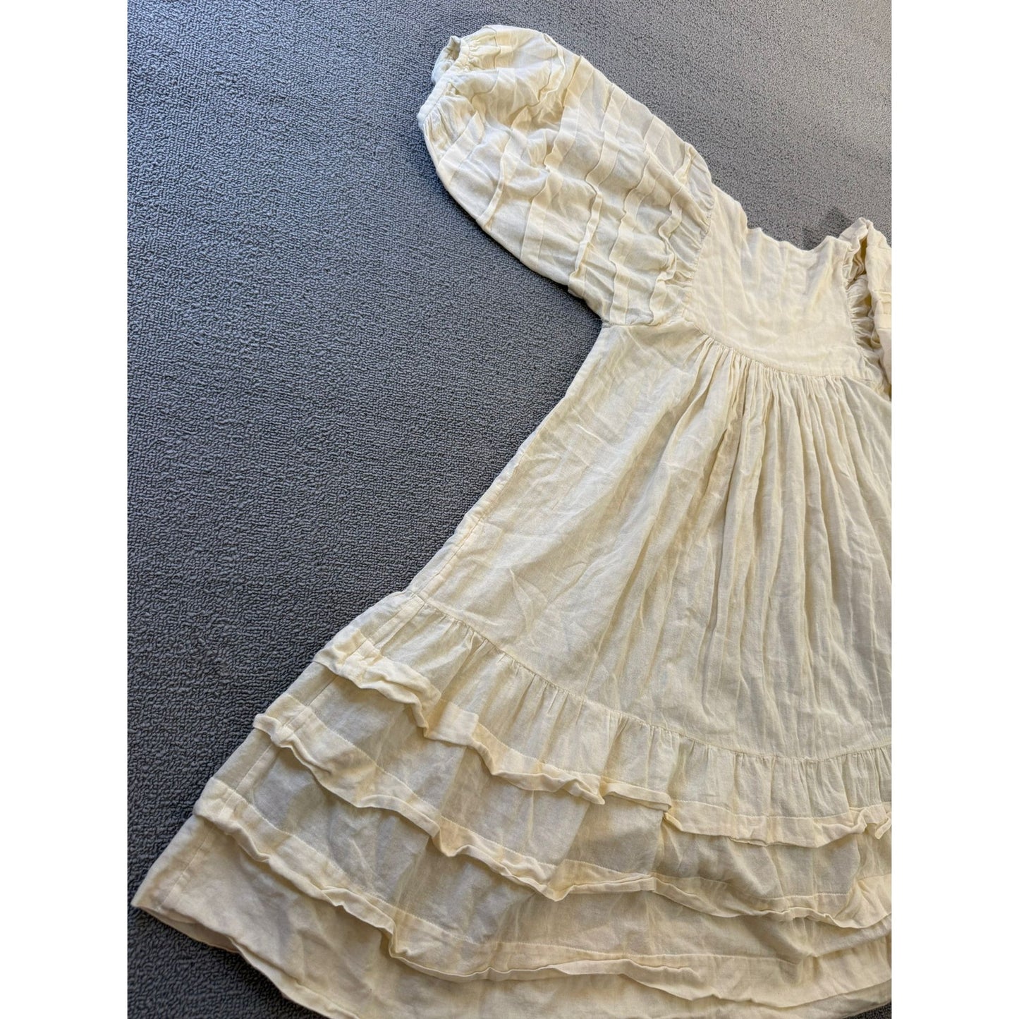 Etoile Isabel Marant Women's Size 1Cream Cotton Blend Ruffle Puff Sleeve Top