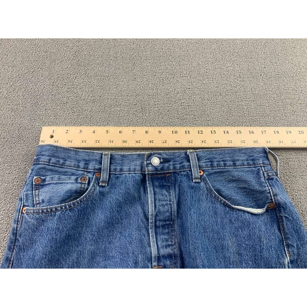 Levis 501 Jeans Men's W34 L32 Blue Classic Straight Leg Button Fly
