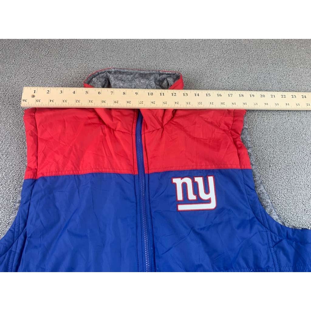 NFL New York Giants Football Men's XL Blue Red Reversible Puffer Vest Insulated