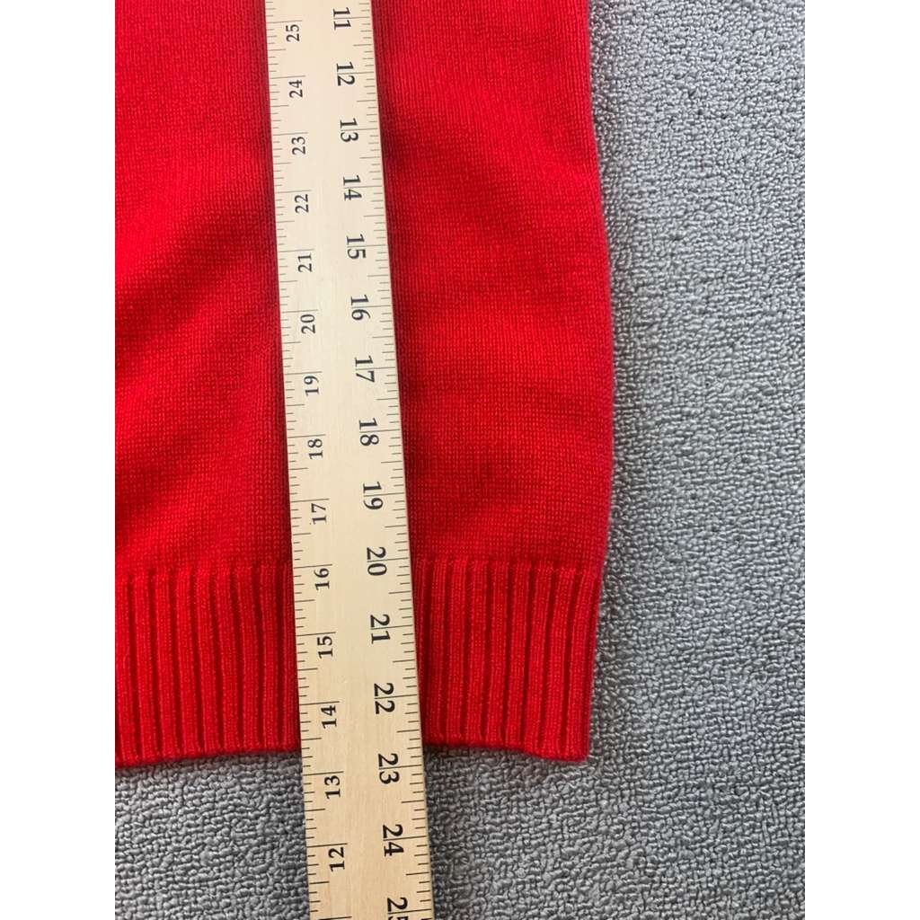 From Future Cashmere Sweater Womens S Red Cream Rainbow Stripe Crewneck