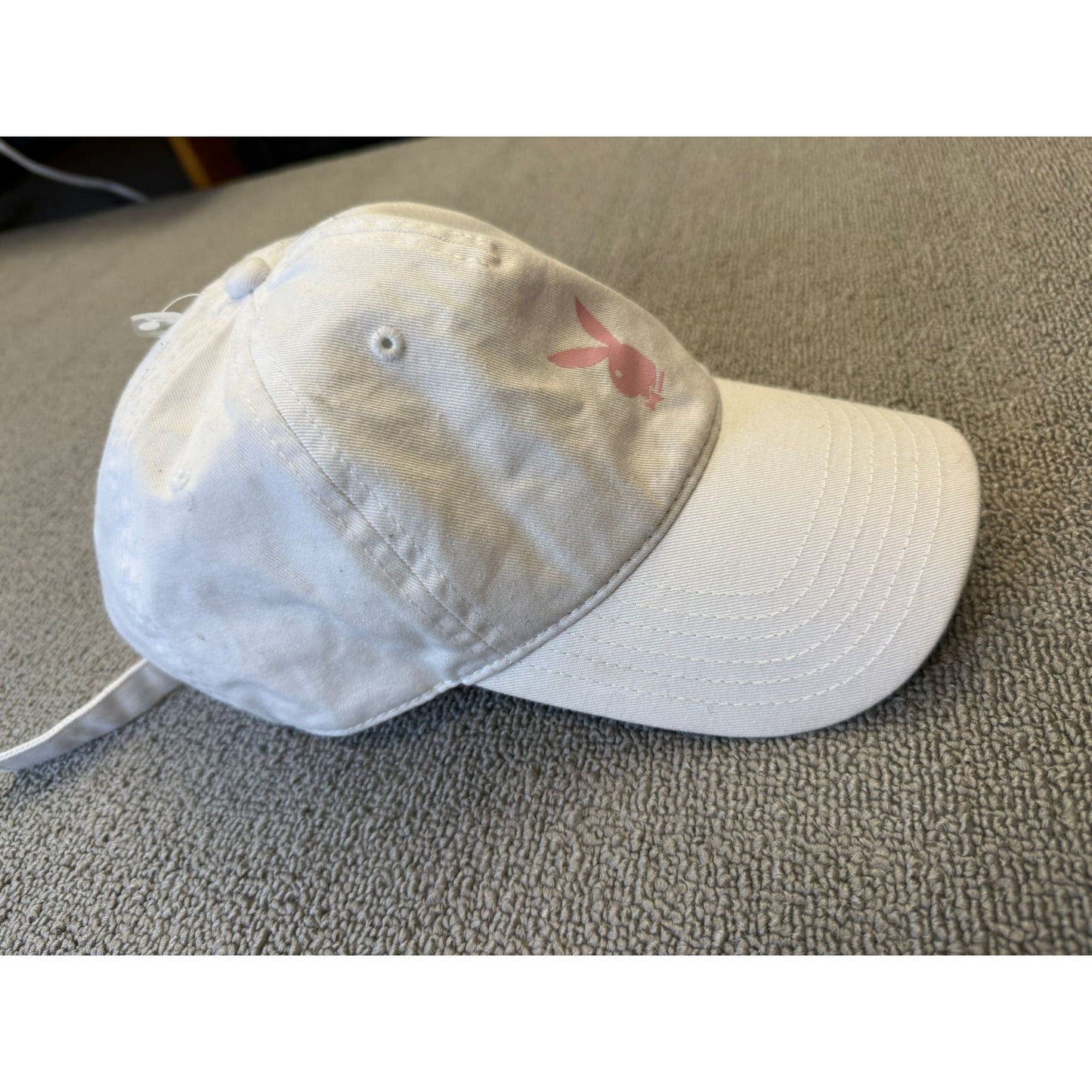 PLAYBOY Baseball Cap Hat ONE SIZE Beige Pink Bunny Logo Adjustable Dad Hat