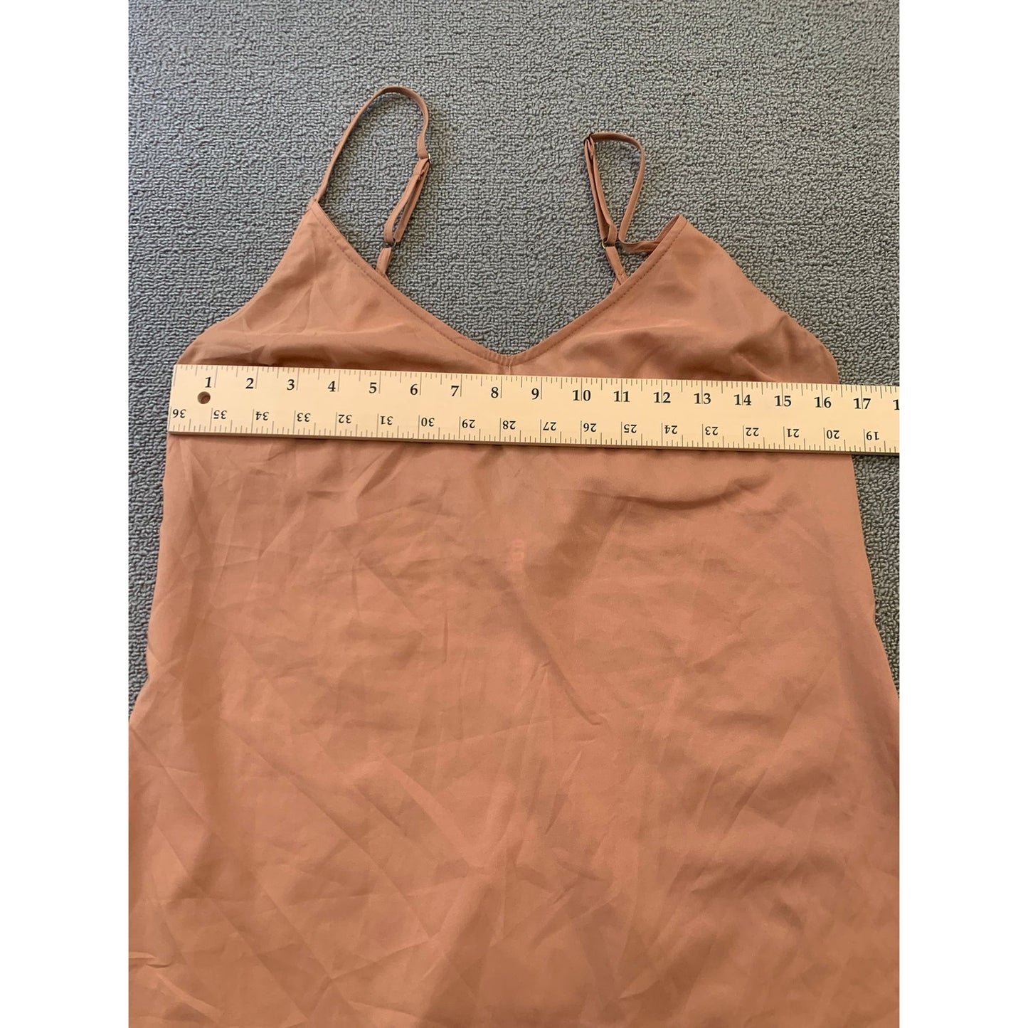 Staud Women's L Peach Orange V-Neck Slip Dress Adjustable Straps