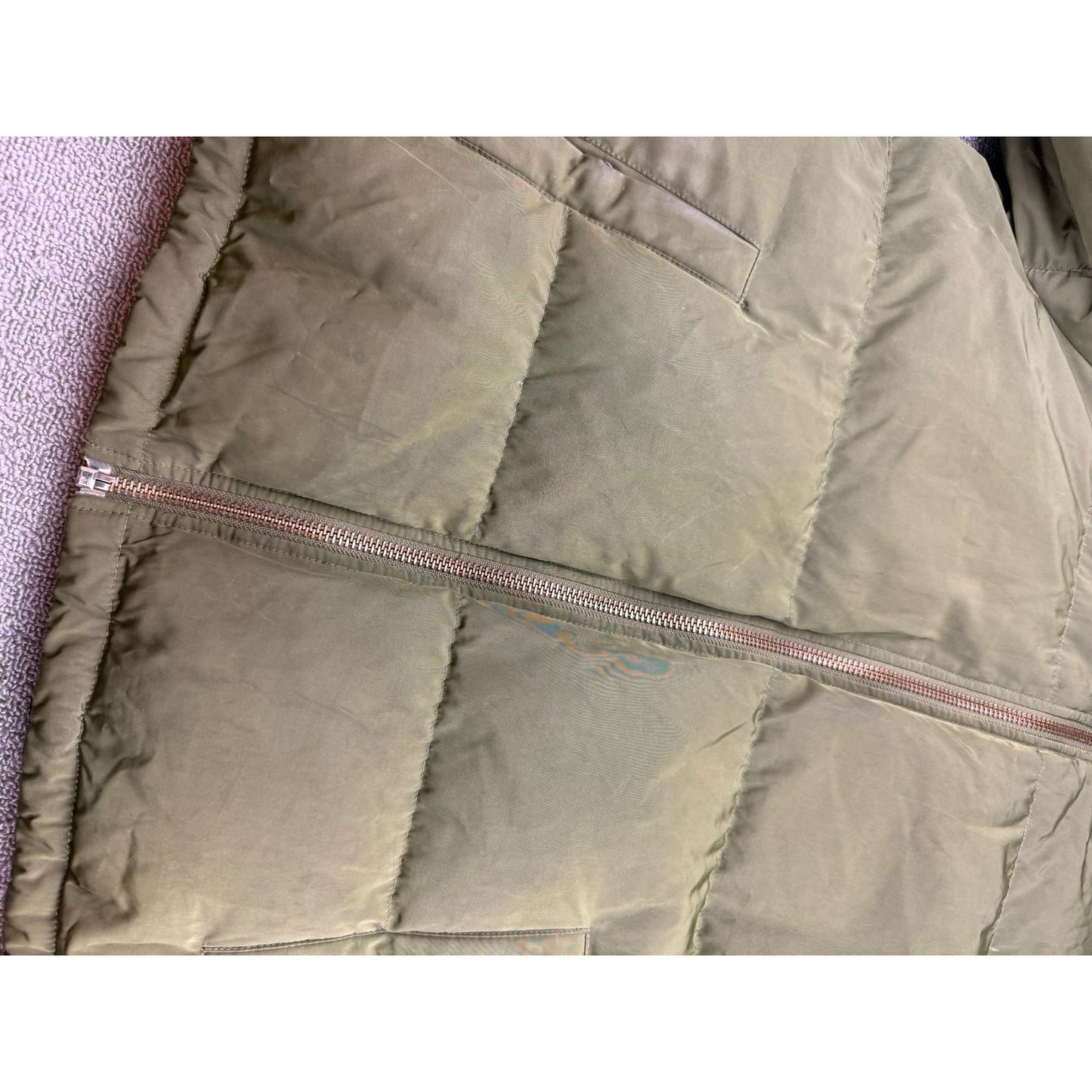 Madewell Women's Large Quilted Down Puffer Parka Green Jacket Coat