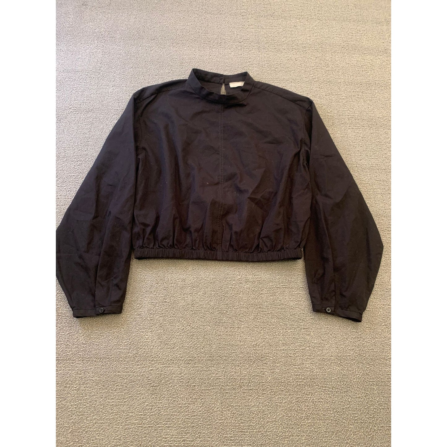 Everlane Women Medium Black Mock Neck Bubble Long Sleeve Top