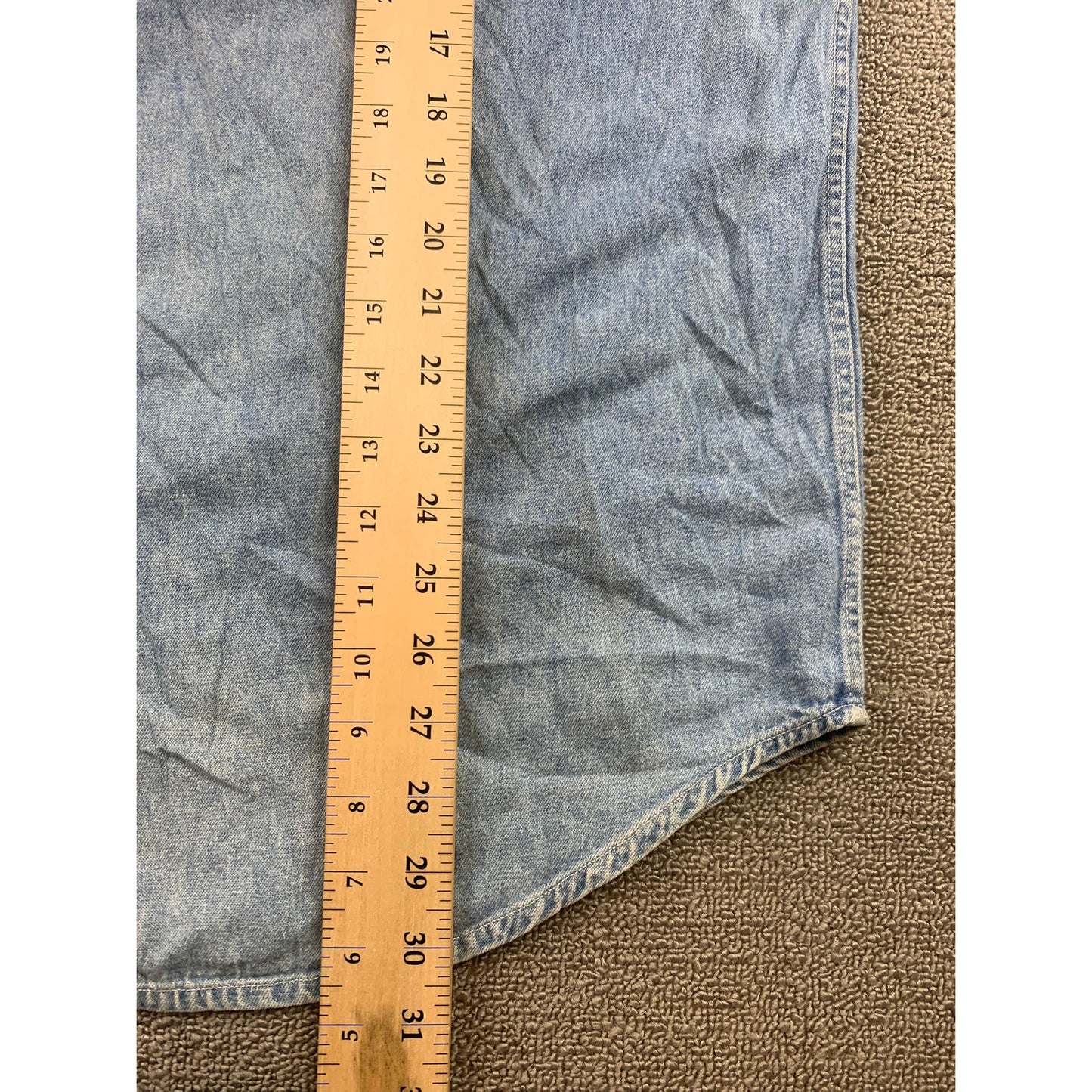 Vintage Disney Store Men's XXL Blue Denim Shirt Long Sleeve Mickey Flip Coin