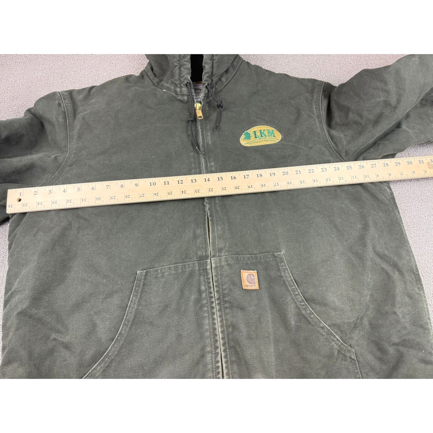 Carhartt Vinatge Men's Size XL Tall Green Full-Zip Bomber Work Wear Jacket