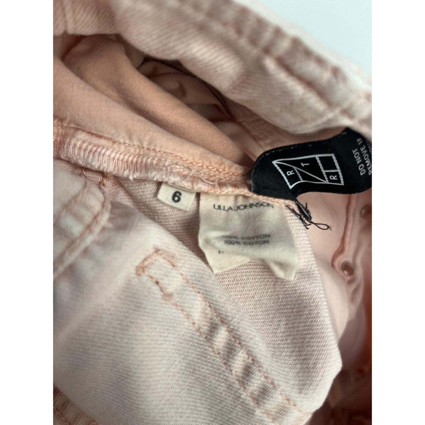 Ulla Johnson Button Front Shorts Women 6 Pink High Rise Utility Cotton