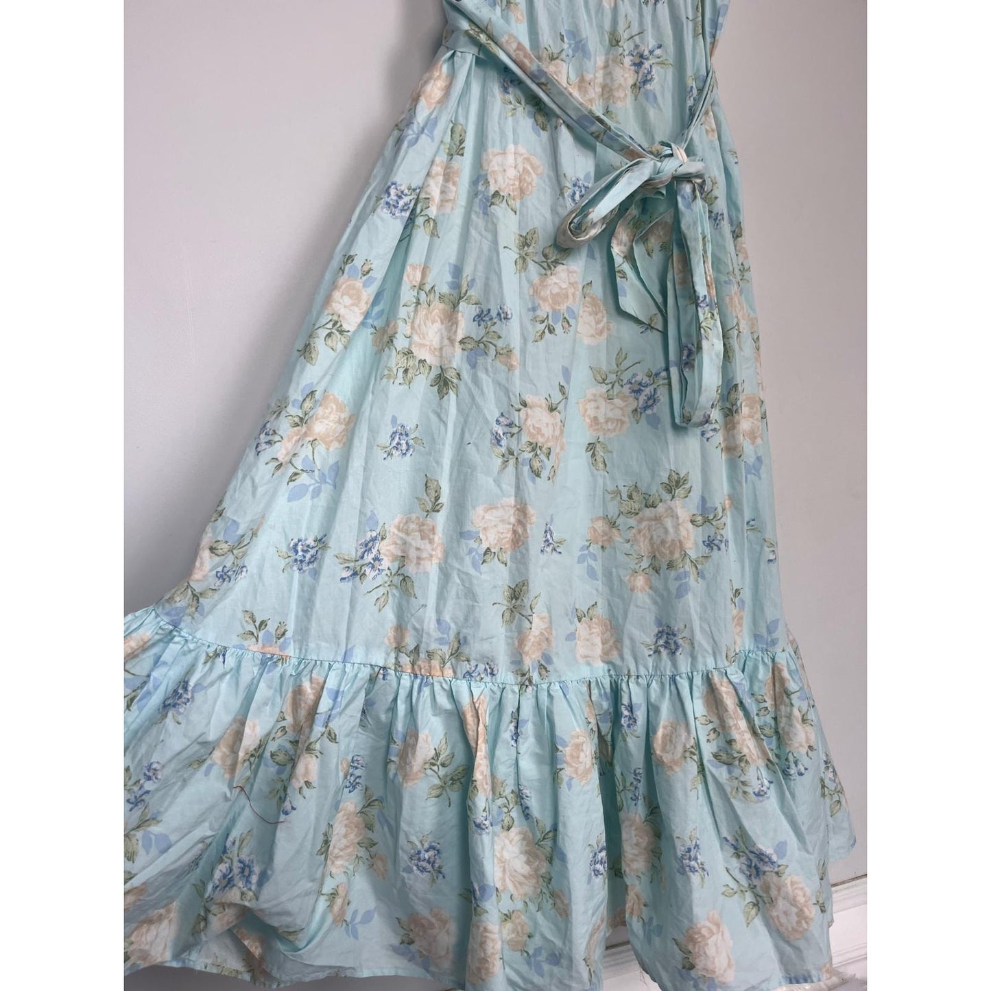 LoveShackFancy x Target Floral Midi Dress Women 10 Puff Sleeve Ruffle Hem