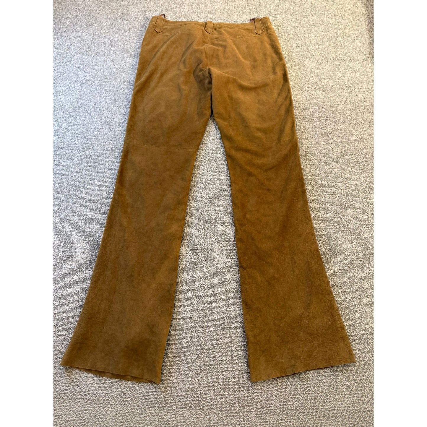 Ralph Lauren Women’s Suede Leather Pants 10 Brown Bootcut Flare Y2K Vintage.