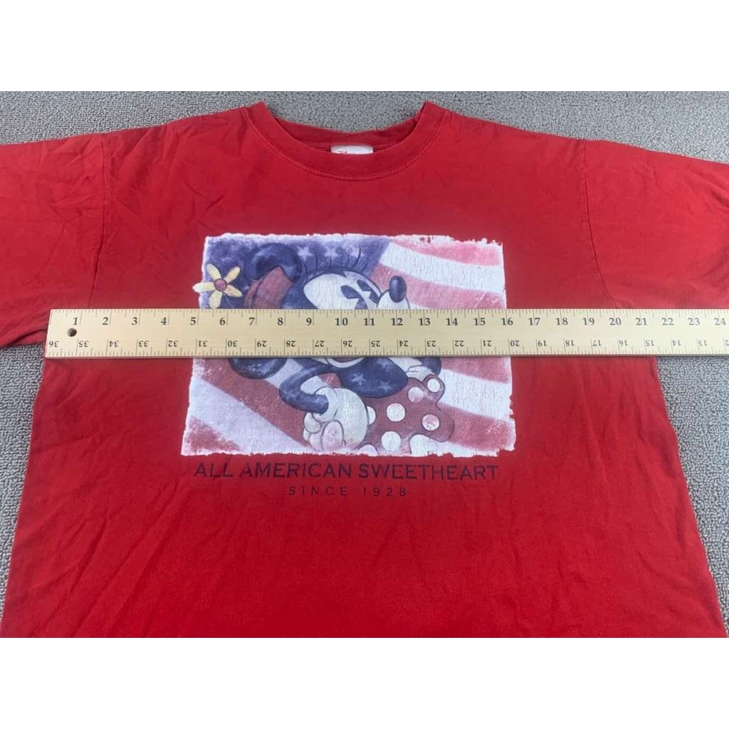 Vintage Disney Minnie Mouse Size M Red Mickey Mouse All American TShirt 4th July