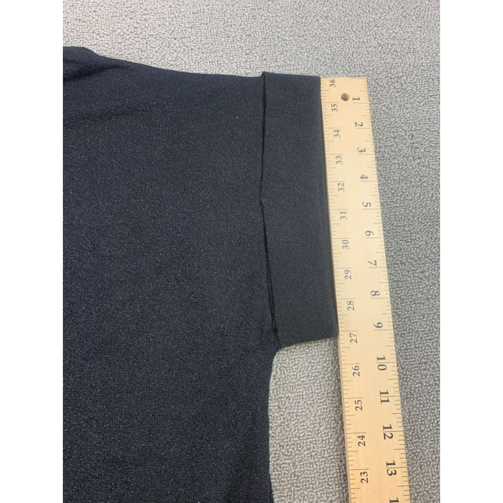 An'ge Women S/M Black Sweater Folded Short Sleeve Dolman Pullover Rib Hem Ange