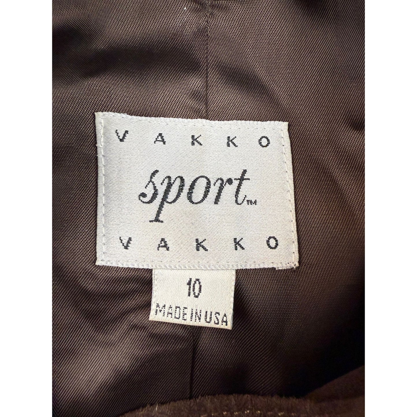 Vintage Vakko Women's Size 10 Brown Suede Lace Up Front Dress