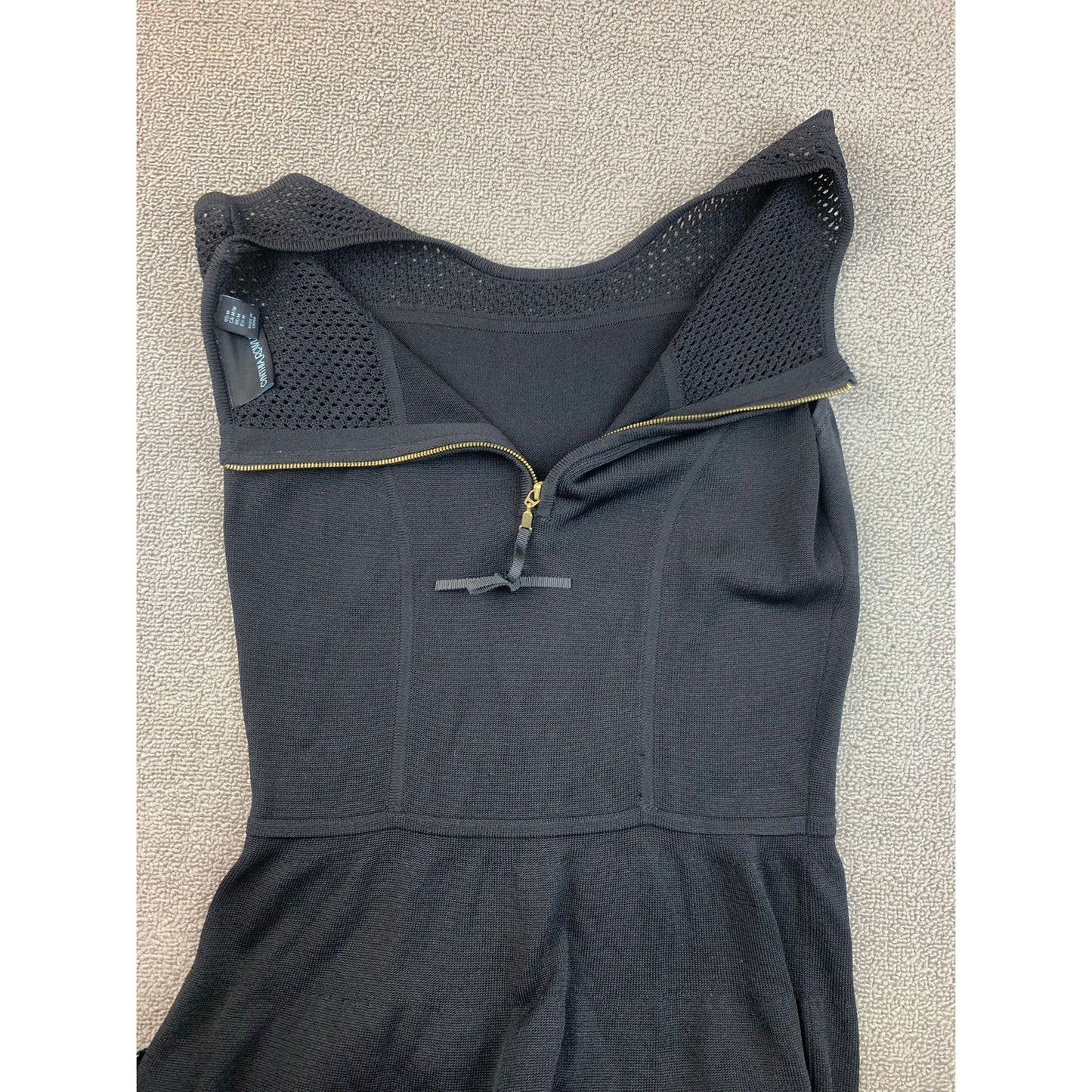 Cynthia Rowley Women's Medium Black Open Knit Fit & Flare A-Line Dress