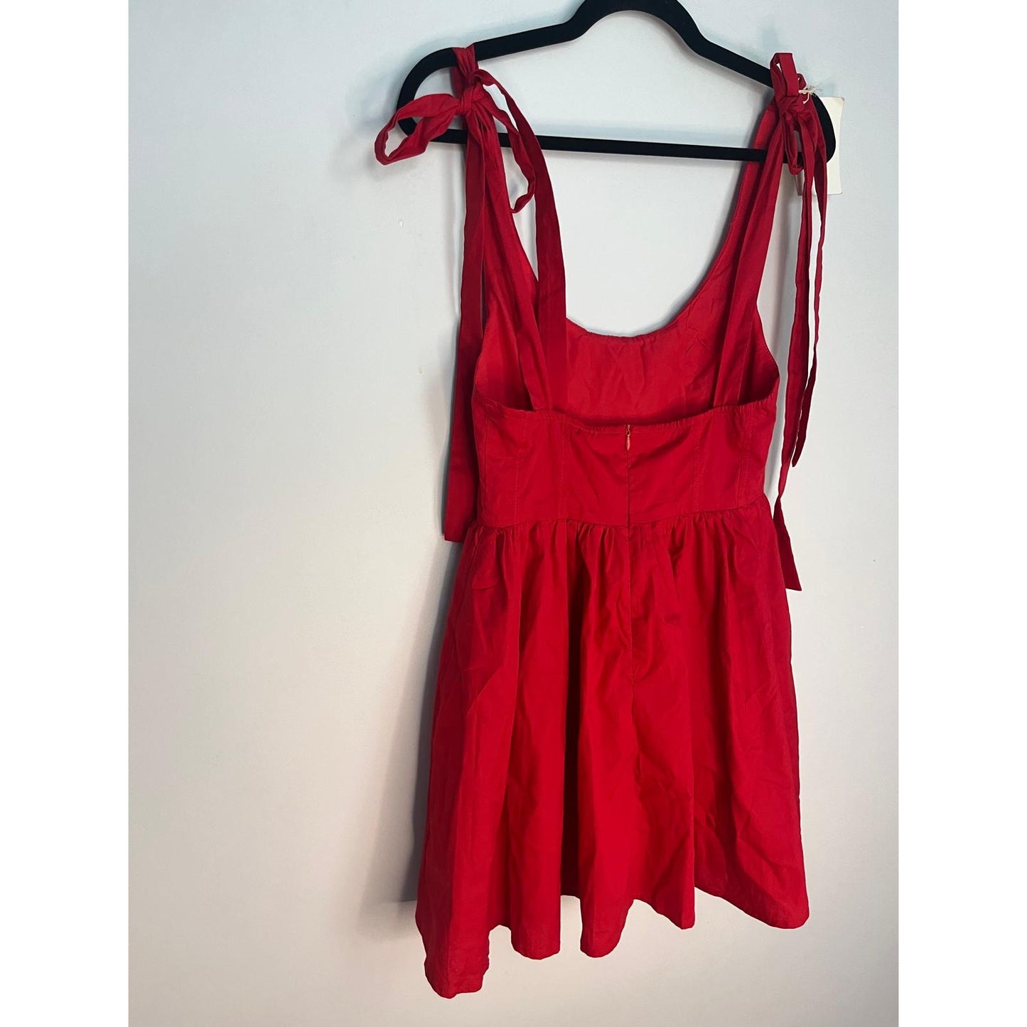 The Great Red Mini Dress Women 2 Tie Strap Cotton Fit And Flare NWT