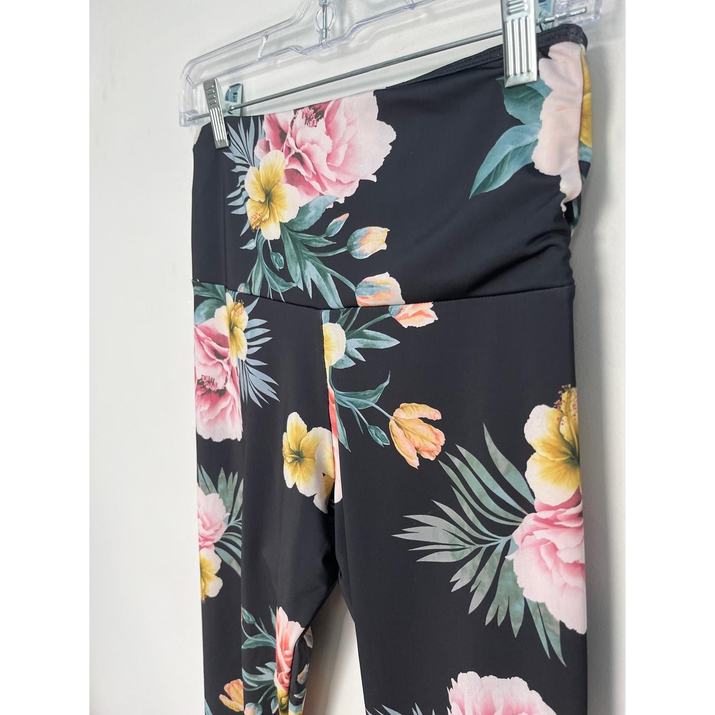 Onzie Floral Leggings Women M/L High Waist Yoga Activewear Summer