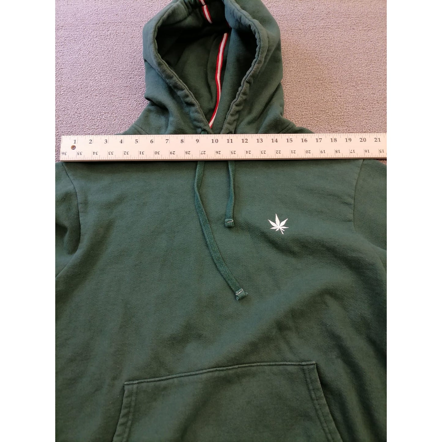 BOAST Men M Green Pullover Hoodie Sporty Comfort Signature Cannabis Leaf Logo