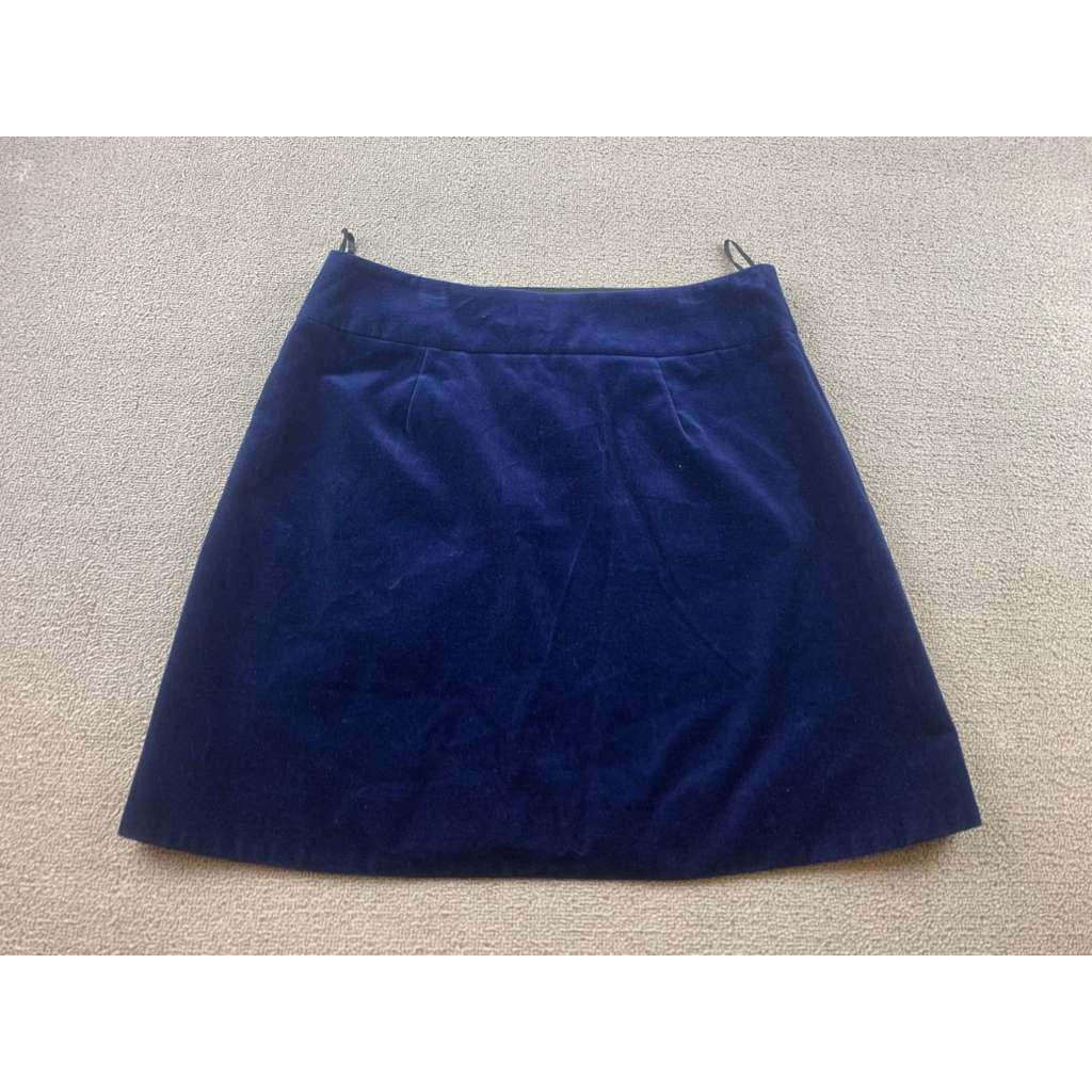 Sonia by Sonia Rykiel Womens Size 44 Blue Velvet A Line Mini Skirt Patch Pockets