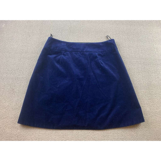 Sonia by Sonia Rykiel Womens Size 44 Blue Velvet A Line Mini Skirt Patch Pockets