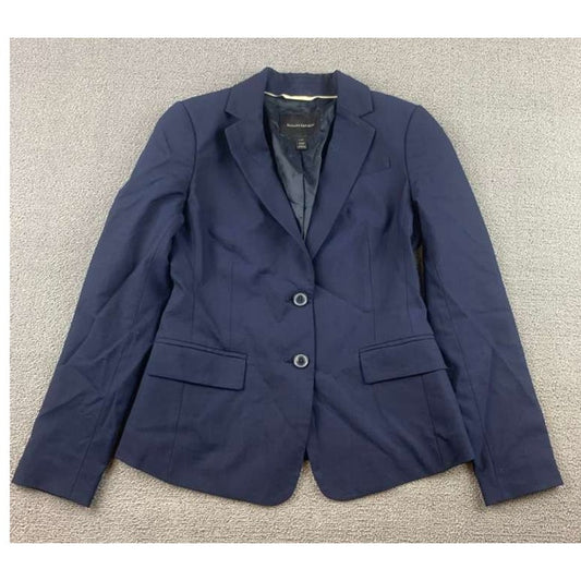 Banana Republic Women's Size 00 Petite Blue Wool Blend Two-Button Blazer