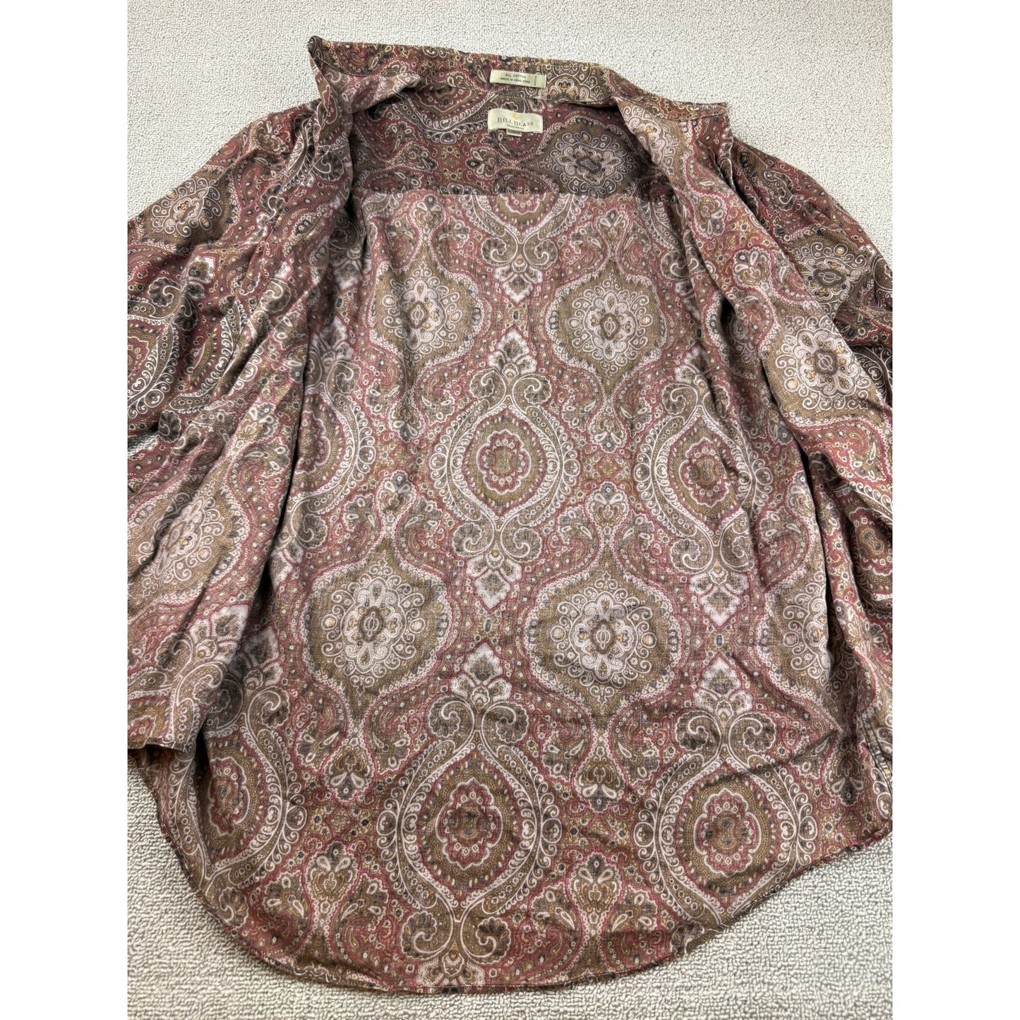 Bill Blass Men Large Multicolor Paisley Button Down Shirt