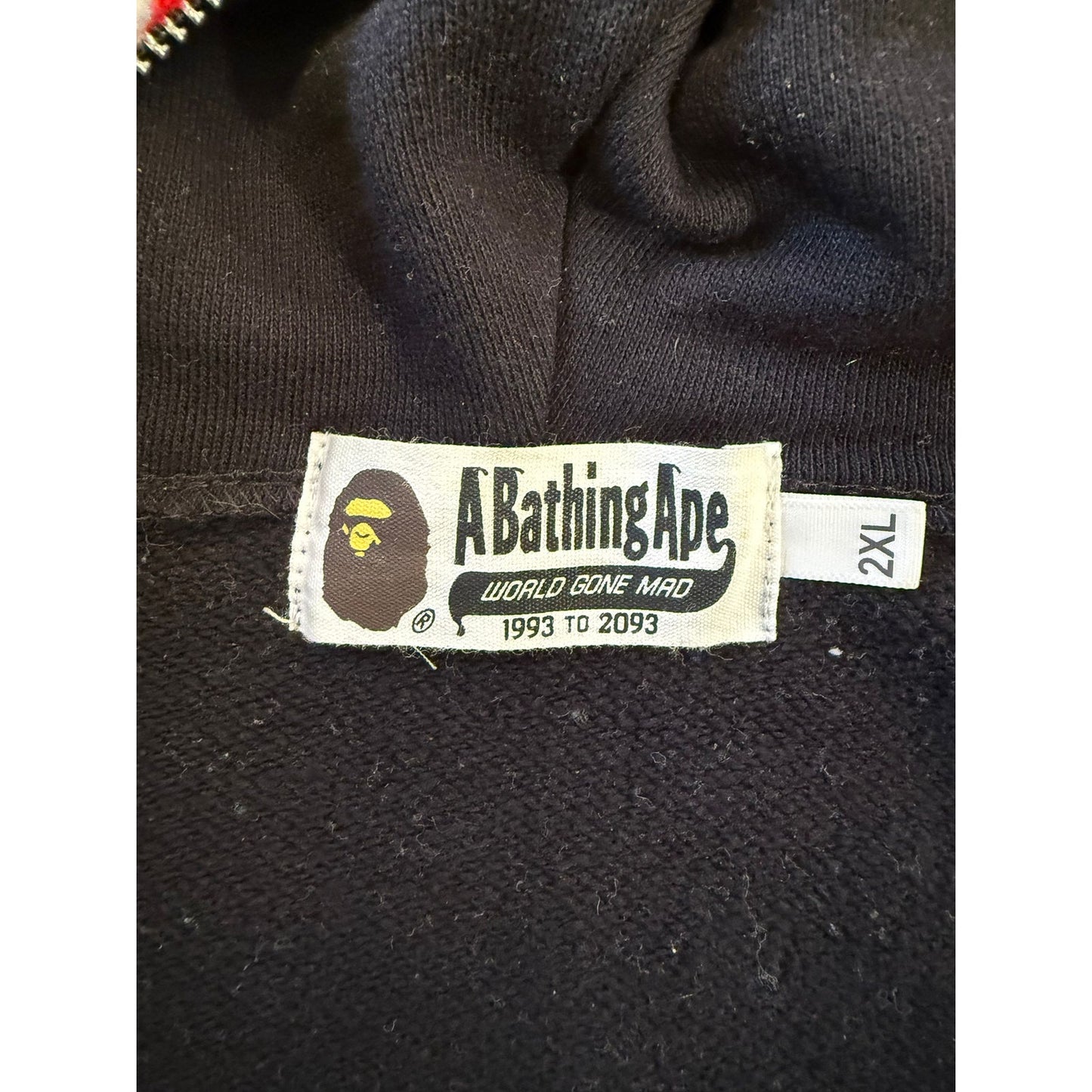 A Bathing Ape BAPE Mens Shark Hoodie 2XL Black Camo Full Zip Jacket