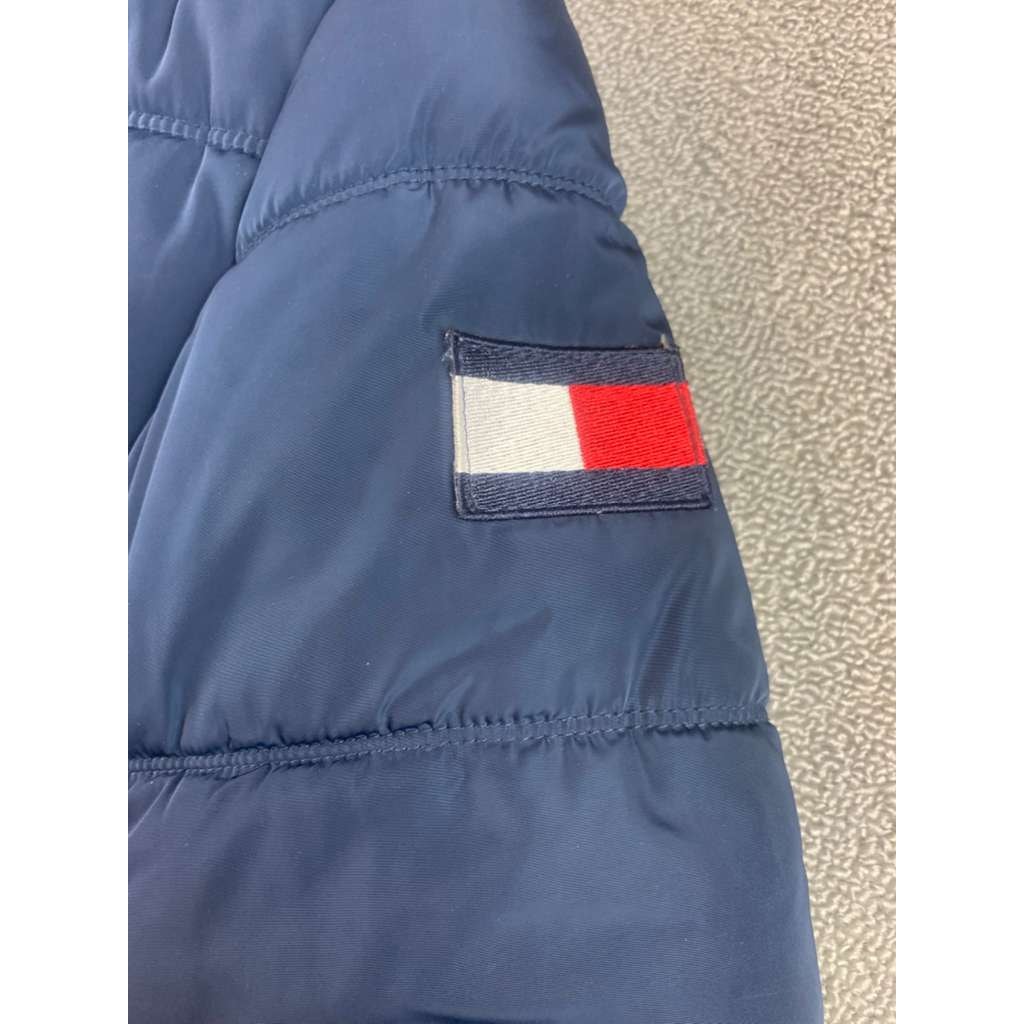 Tommy Hilfiger Women Size Large Puffer Jacket Hooded Lightweight Blue
