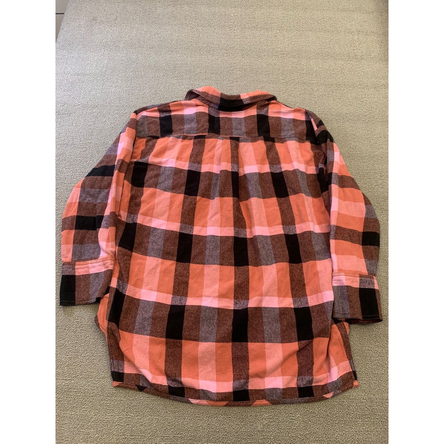 Free People We The Free Women's Large Pink Plaid Flannel Button Up Shirt
