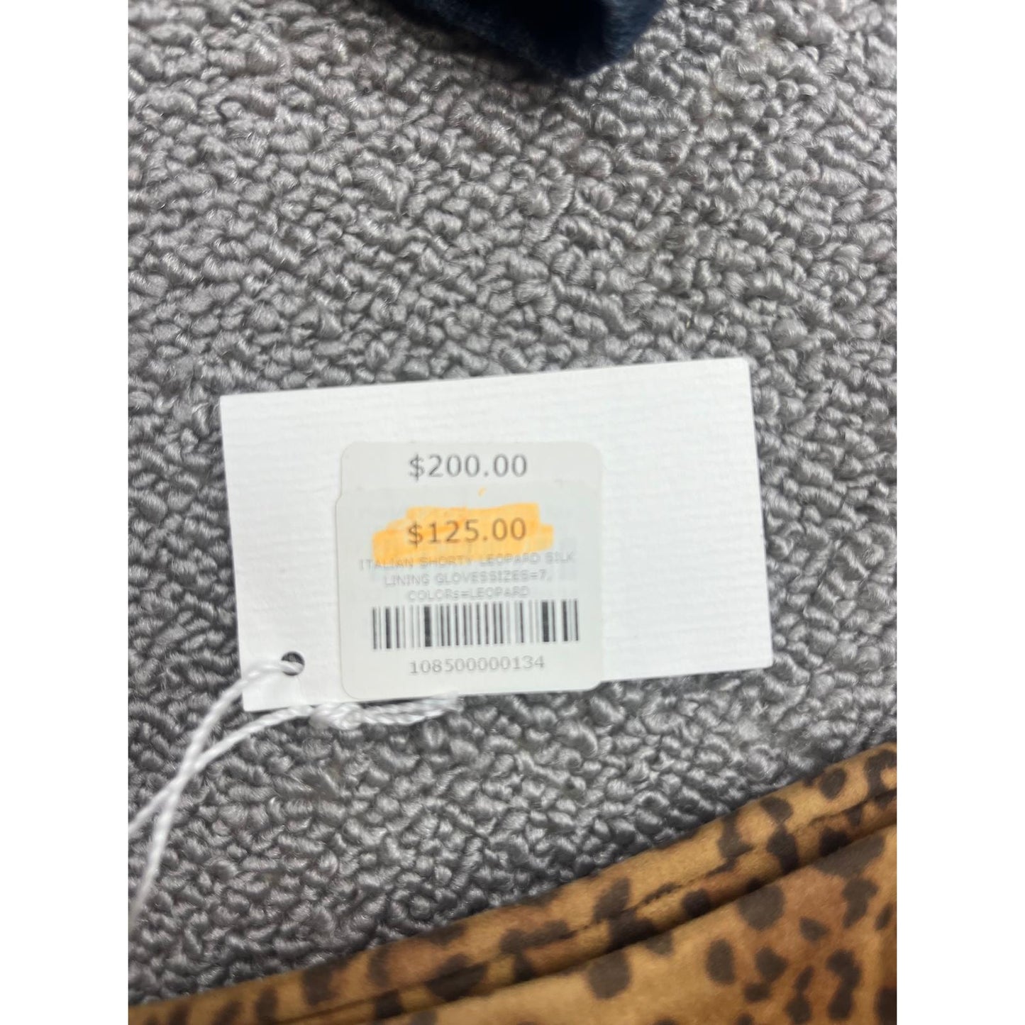 Carolina Amato Women's Size 7 Leopard Italian Shorty Silk Lining Gloves NWT