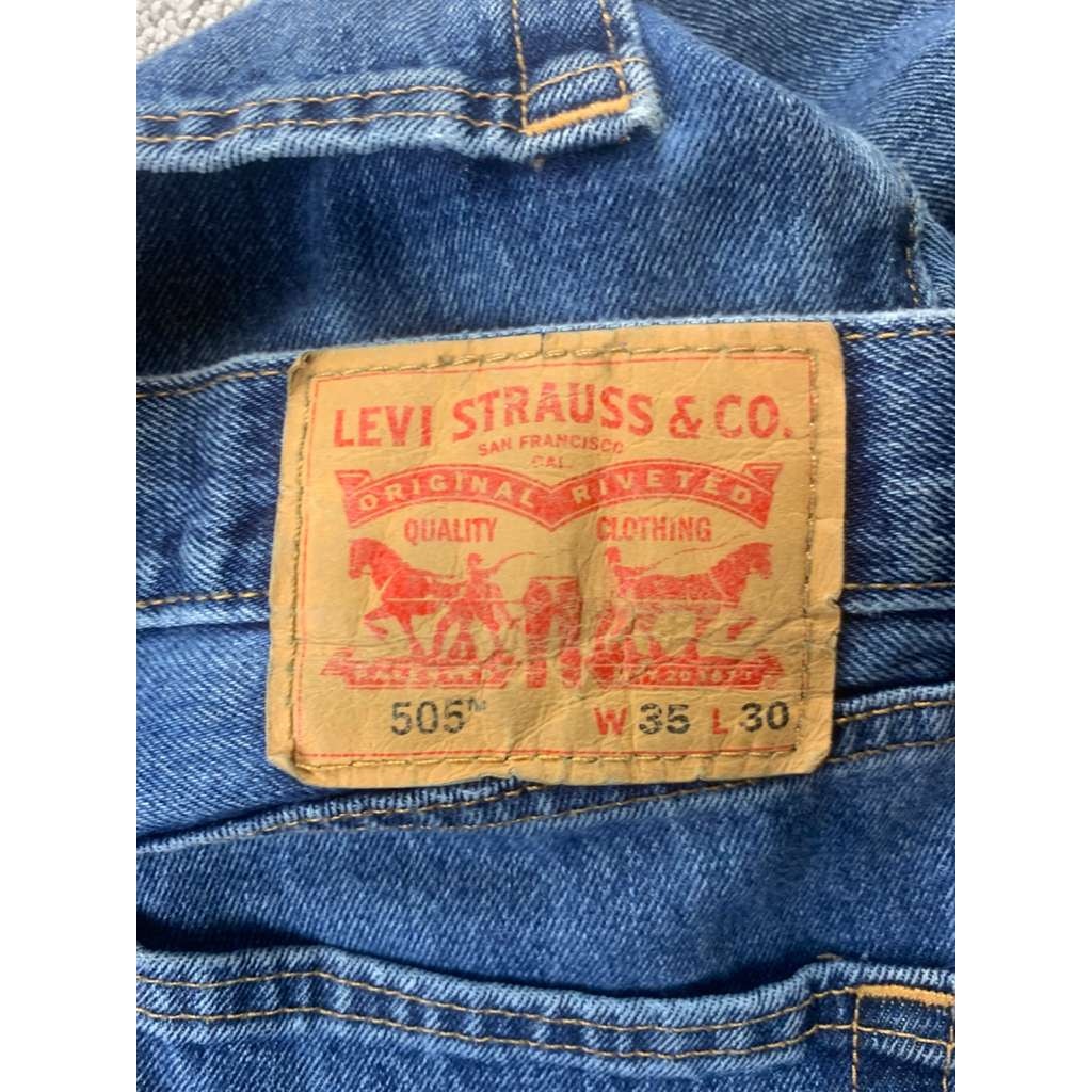 Levi's 505 Men's Jeans Size 35x30 Blue Denim Medium Wash Cotton Casual Straight