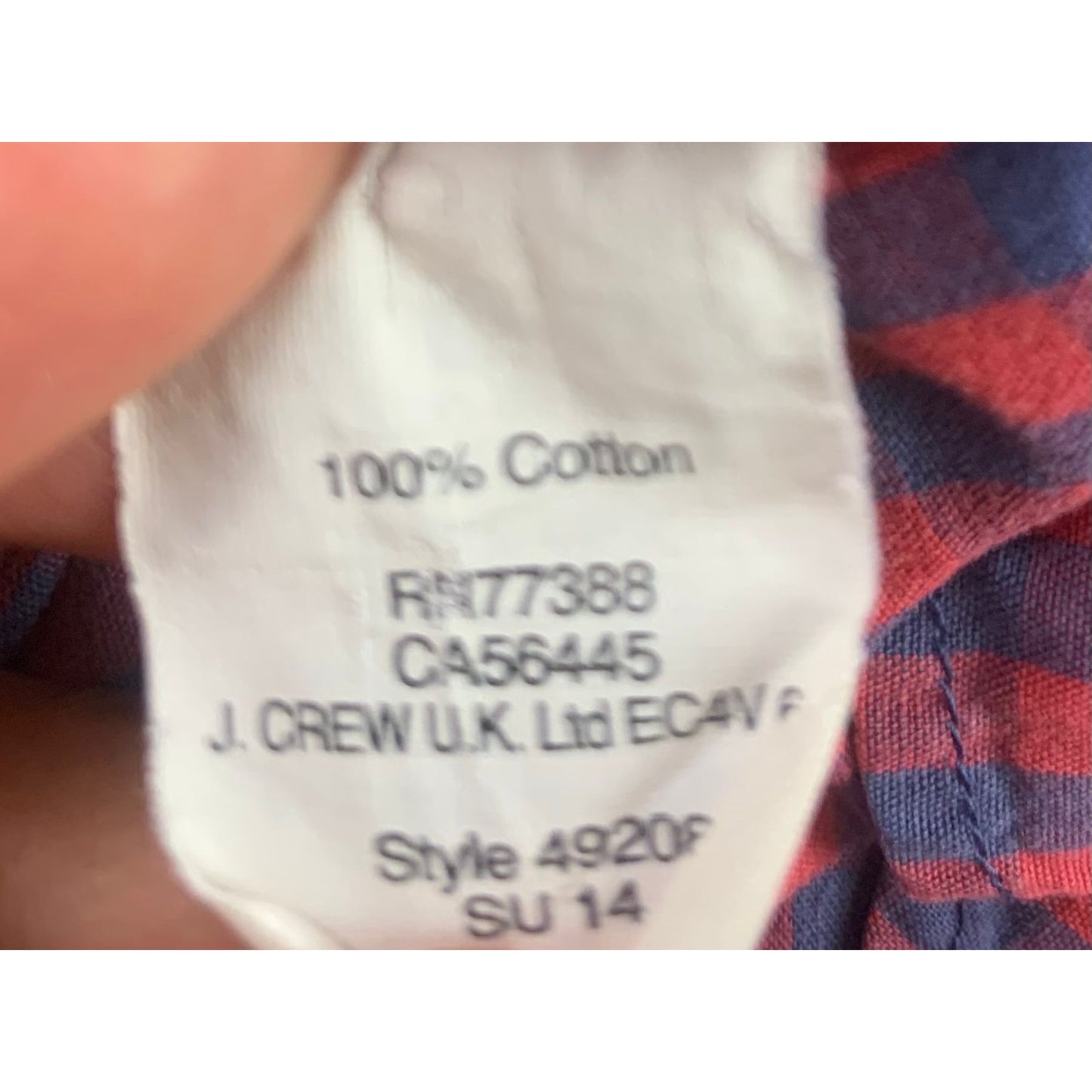 J.Crew Button Down Shirt Men's Medium Slim Fit Plaid Long Sleeve 100% Cotton