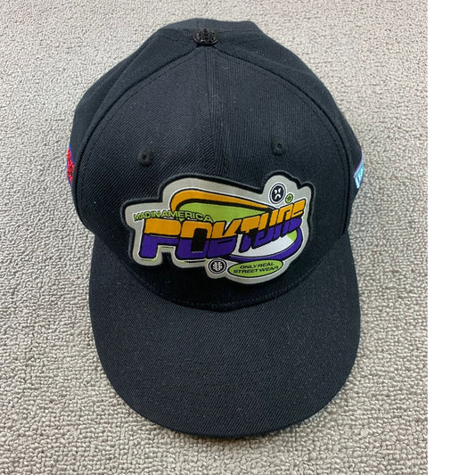 Fortune Men's Size 7 3/8  Streetwear Fortune Fitted Hat Black Graphic Cap