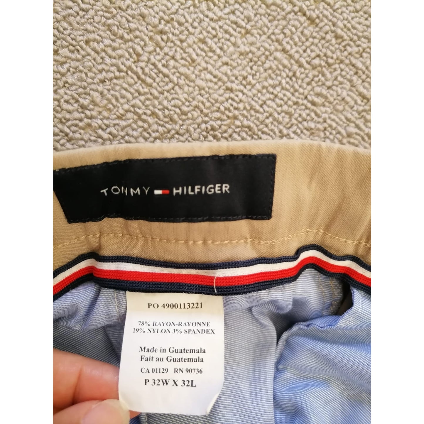 Tommy Hilfiger Male P 32W X 32L Stylish White Khaki Chino Pants