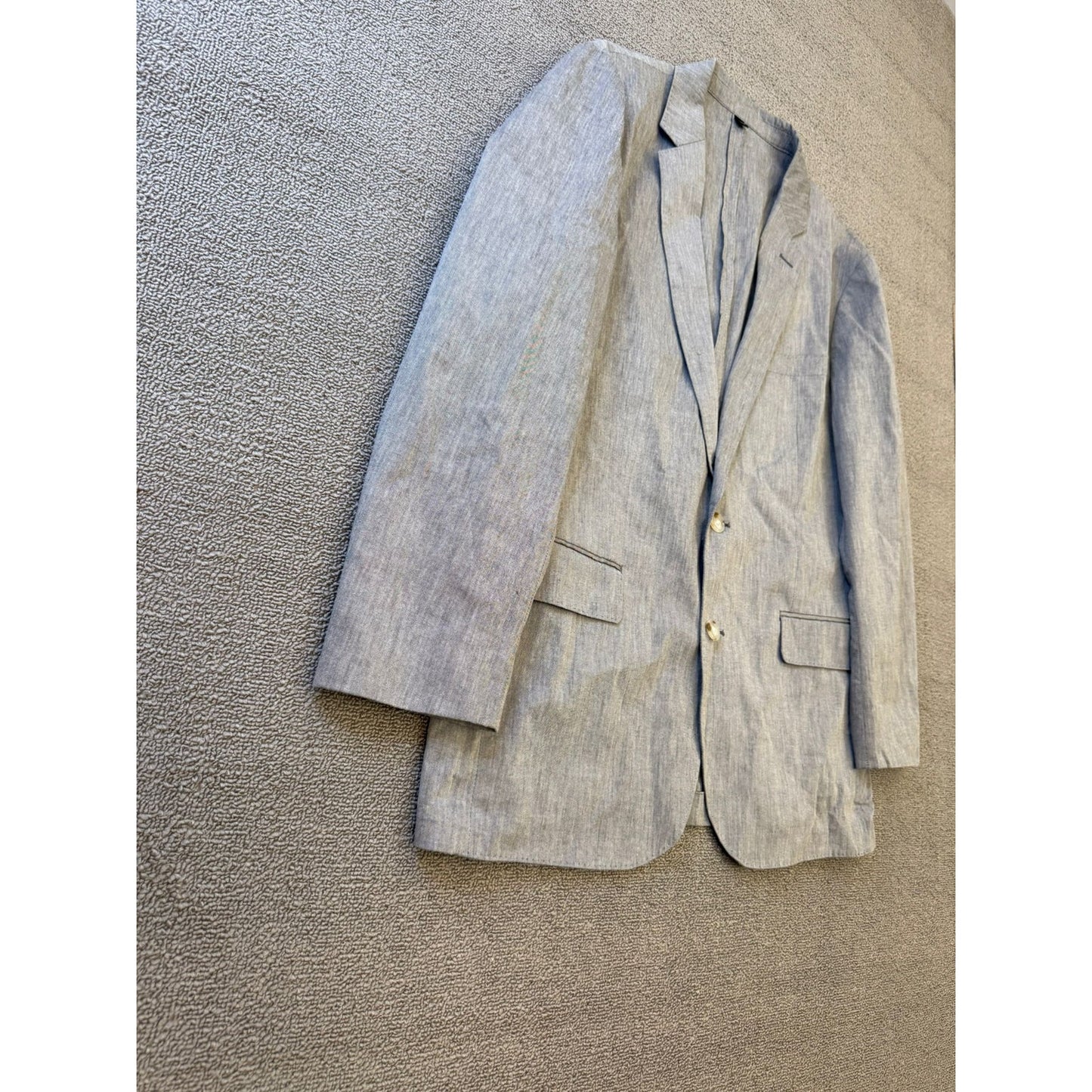 J.CREW Mens Ludlow Blazer Light Gray 42R Linen Blend Strioes