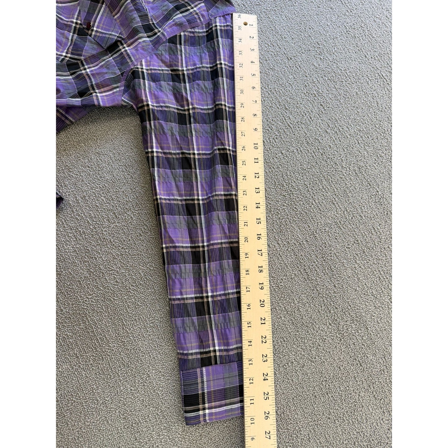 BUGATCHI Men's XL Purple Plaid Flannel Shirt - Shaped Fit Casual Top