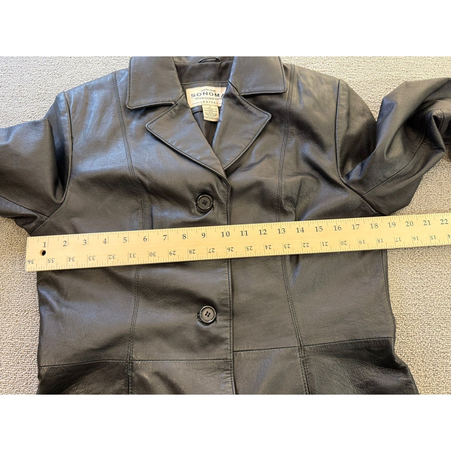 Sonoma Jean Company Small Women's Black Leather Jacket Zipper Closure