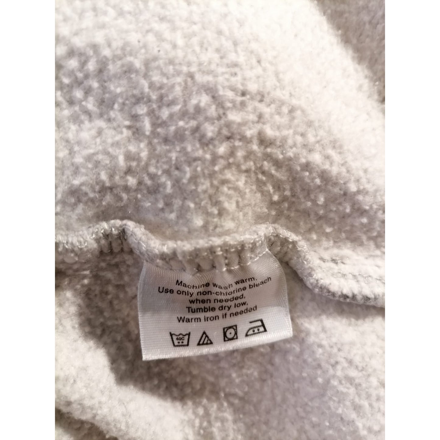 Reebok Large Male Grey Striped Quarter Zip Cotton Blend Pullover Sweatshirt