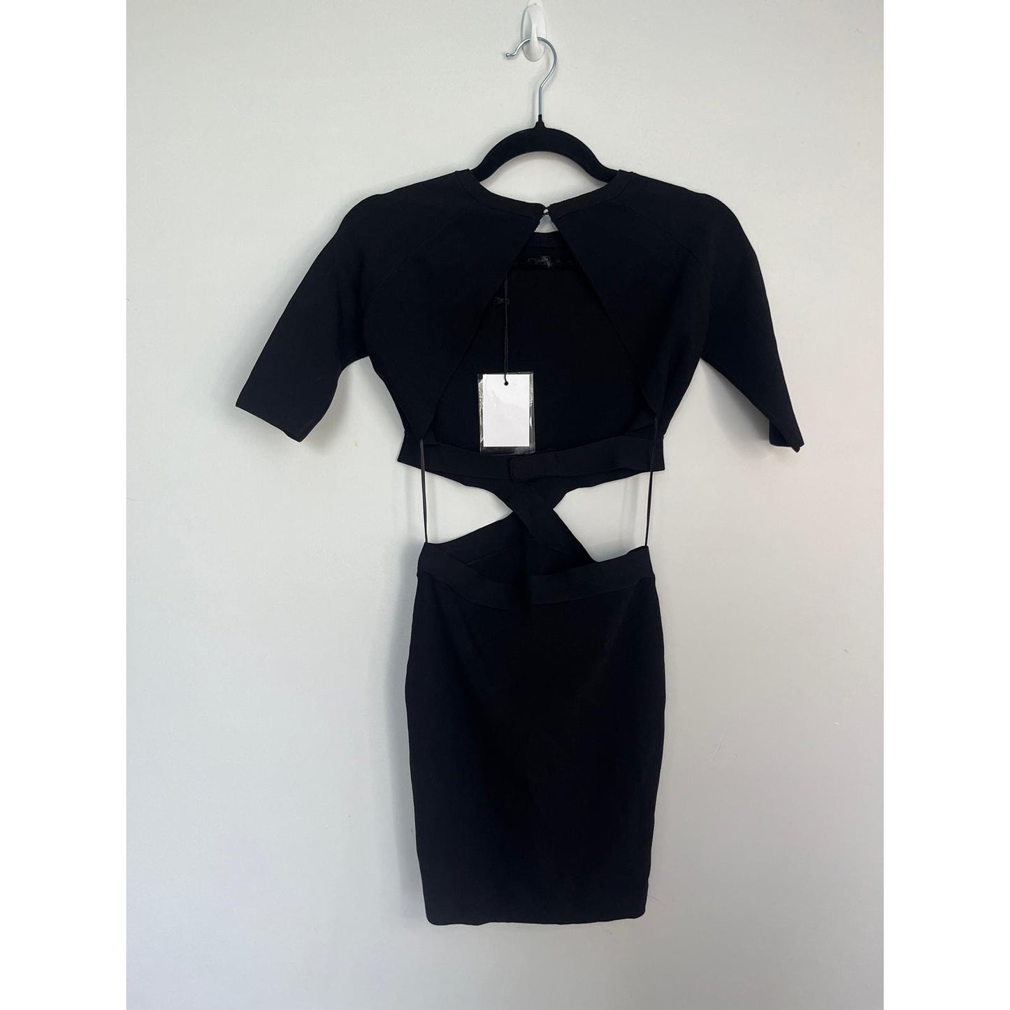 Endless Rose Cutout Bodycon Mini Dress Women Small Black Short Sleeve NWT