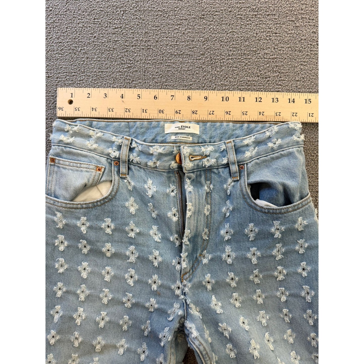 Isabel Marant Etoile Size 34 Womens Light Wash Floral Jeans