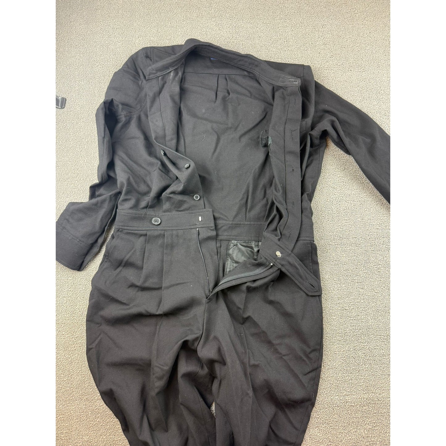 Polo Ralph Lauren Women 8 Black Long Sleeve Jumpsuit Pockets And Buttons 2010's