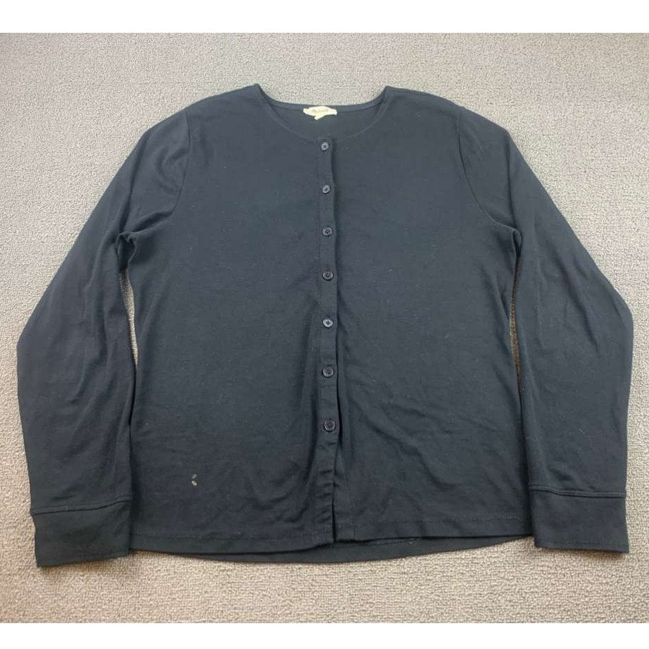 Madewell Cardigan Women's XL Black Button Front Knit Sweater Classic Minimalist