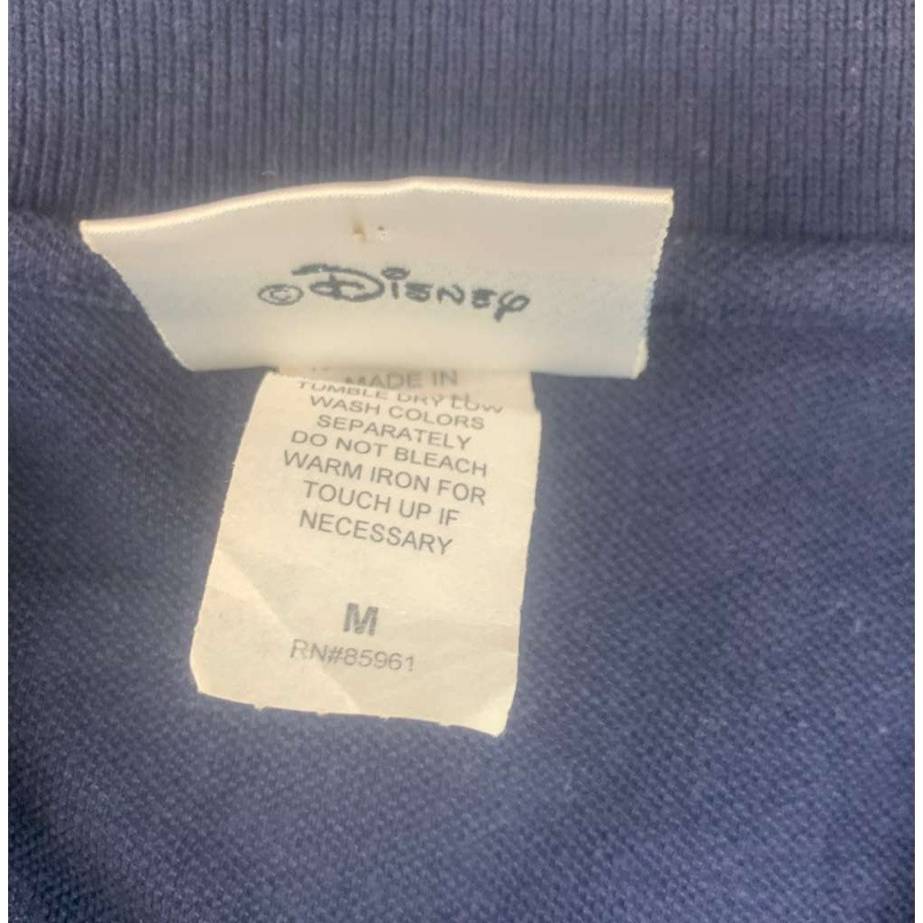 Vintage Walt Disney World Polo Shirt Men M Navy American Flag Embroider Mickey